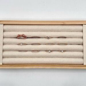 Lot of 12 Rose Gold Tone Rings - Stacking Instant Collection, Rhinestones Set